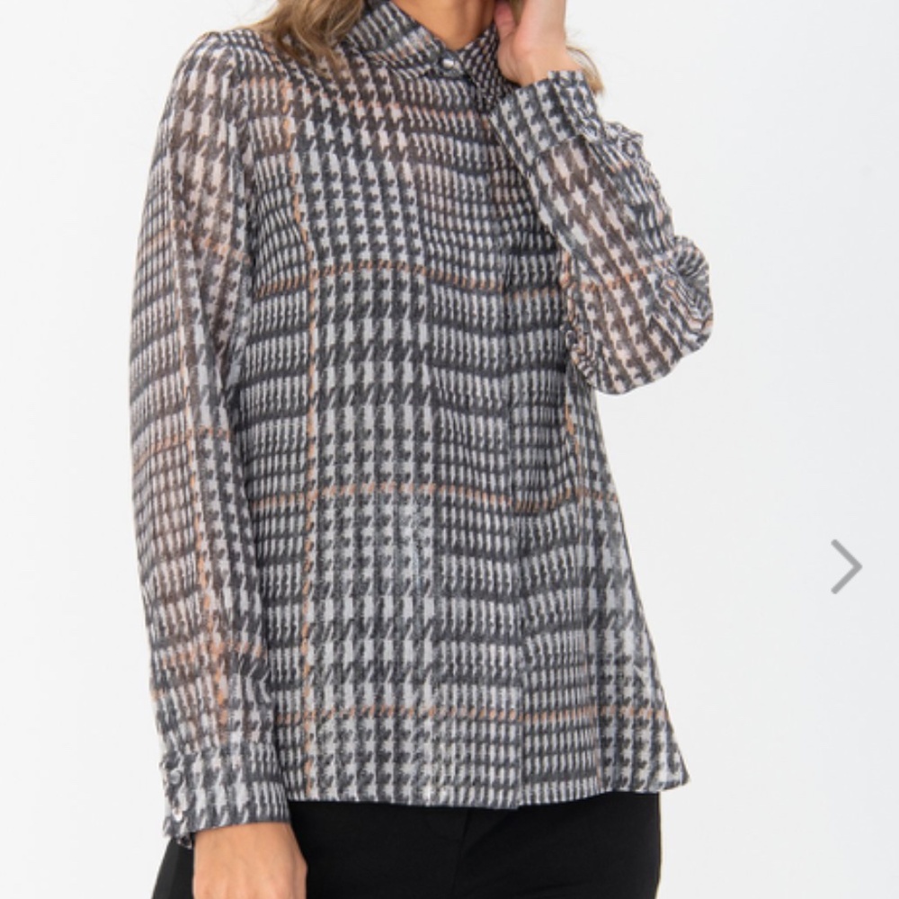 Marella Briose dressy plaid Blouse